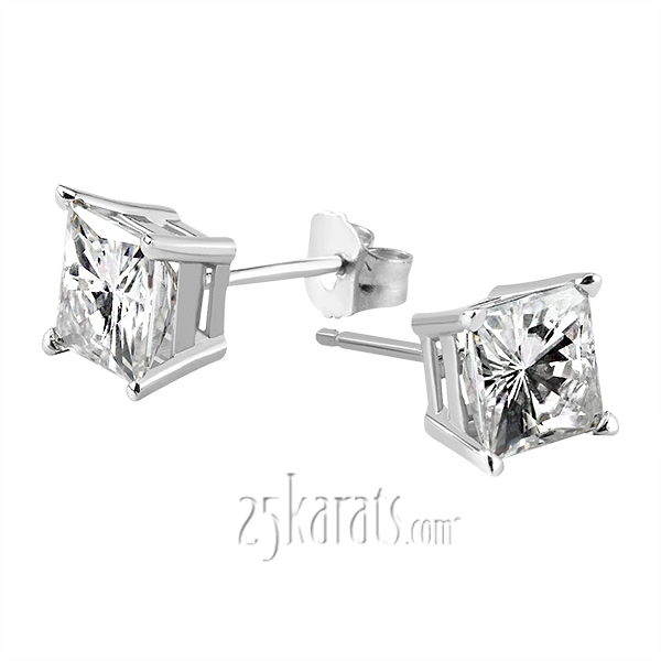 Moissanite Square Brilliant Cut Earrings(2.72ct. tw) - view 1