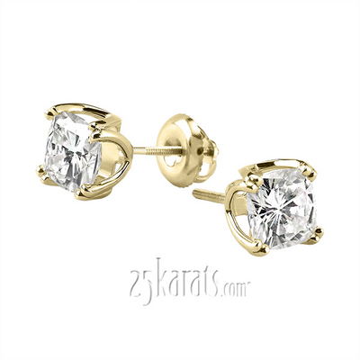 Double Prong MoissaniteCushion Earrings(1.20ct. tw) thumbnail 4