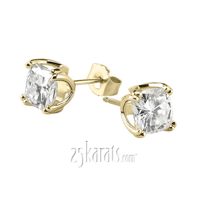 Double Prong MoissaniteCushion Earrings(1.66ct. tw) thumbnail 2