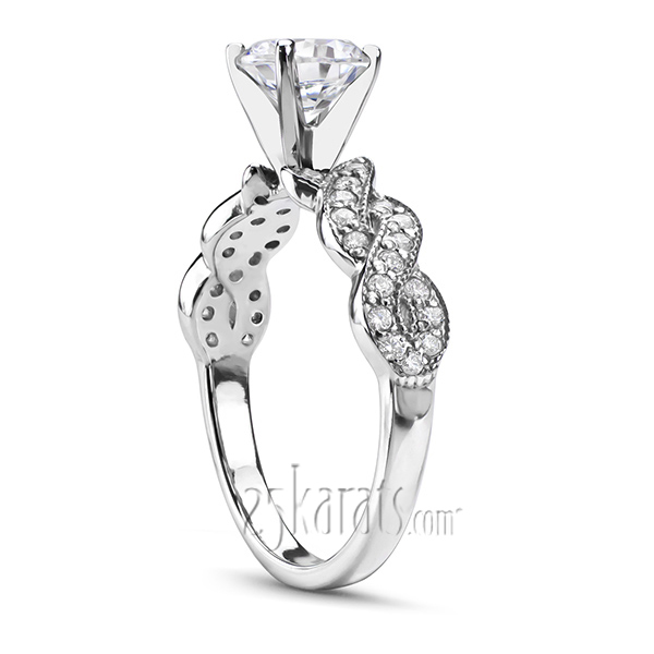 14K white gold Infinity Shank Shared Prong Diamond Engagement ring (0.34ct. tw.) - main view