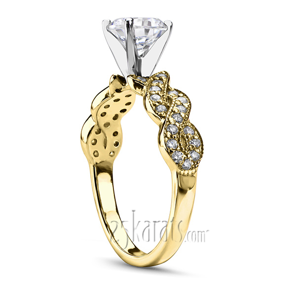14K white gold Infinity Shank Shared Prong Diamond Engagement ring (0.34ct. tw.) - alternate view 2