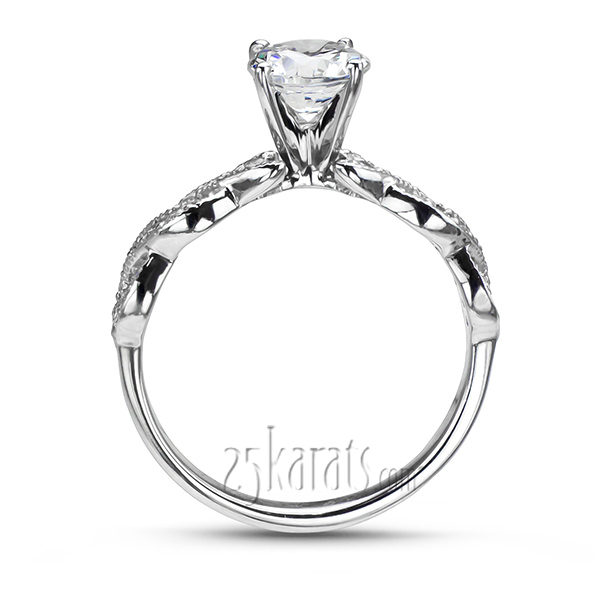 14K white gold Infinity Shank Shared Prong Diamond Engagement ring (0.34ct. tw.) - alternate view 3