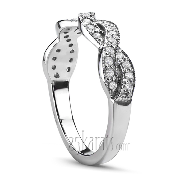 14K white gold Infinity Twist Diamond Anniversary Band (1/2 ct. tw.) - alternate view 2
