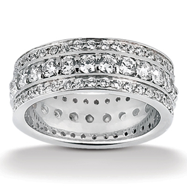 2.01 ct. Round Cut Channel Set Fancy Diamond Eternity Wedding Band - view 1