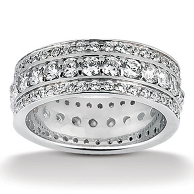 2.01 ct. Round Cut Channel Set Fancy Diamond Eternity Wedding Band thumbnail 1