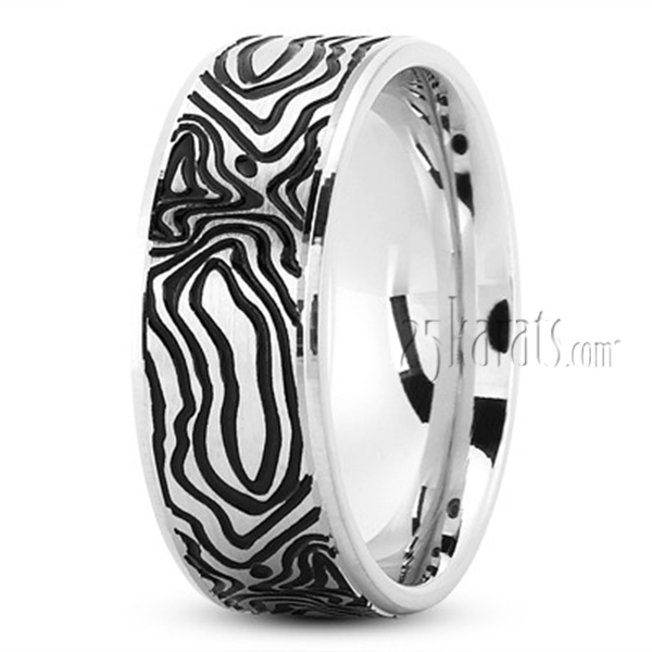 Striped Design Fancy Wedding Band