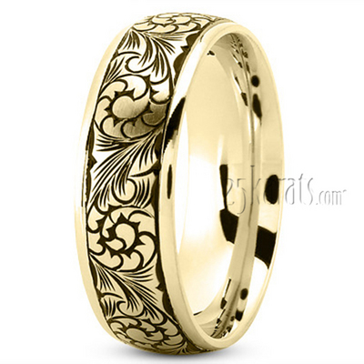 Attractive Floral Wedding Band - view 2 thumbnail