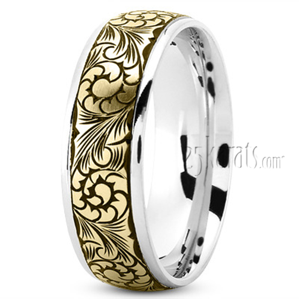 Attractive Floral Wedding Band - view 3