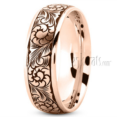 Attractive Floral Wedding Band - view 4 thumbnail