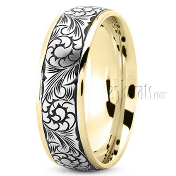 Attractive Floral Wedding Band - view 5