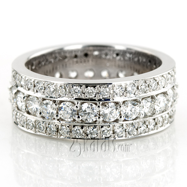 2.01 ct. Round Cut Channel Set Fancy Diamond Eternity Wedding Band - view 4