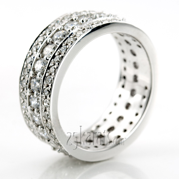 2.01 ct. Round Cut Channel Set Fancy Diamond Eternity Wedding Band - view 5