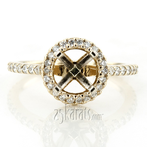 14K white gold Shared Prong Halo Diamond Engagement Ring (0.51 ct. tw.) - alternate view 7