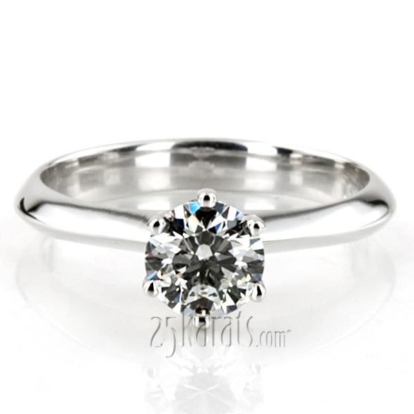 14K white gold Designer Knife Edge Solitaire Engagement Ring - alternate view 5