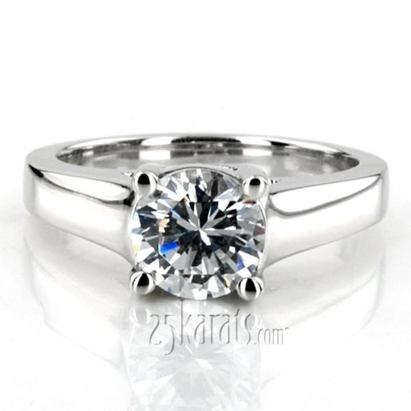 14K white gold Classic Trellis Solitaire Engagement Ring 2 - alternate view 5