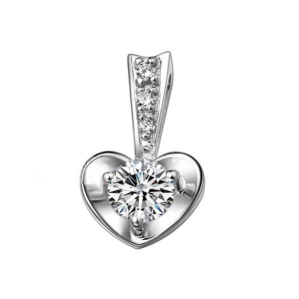 Classic Heart Diamond Pendant (0.19ct. tw.) - view 1