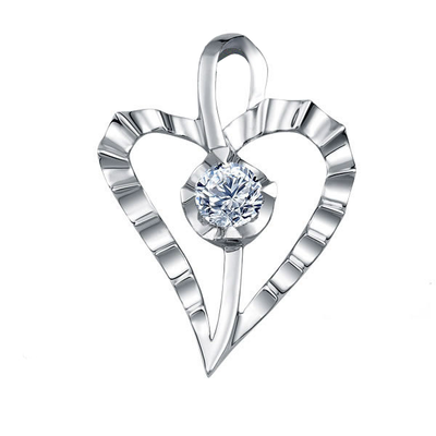 Solitaire Diamond Heart Pendant (0.10ct.) - view 1 of 2