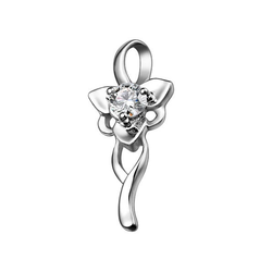 Floral Design Solitaire Pendant (0.08ct.) thumbnail 1