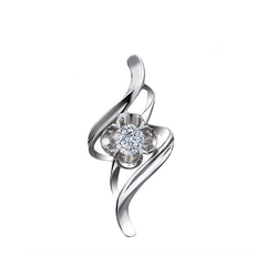 Floral Design Solitaire Pendant (0.10ct.) thumbnail 1