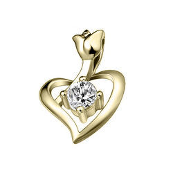 Signature Heart Design With Rose Bail Pendant (0.08ct) thumbnail 2
