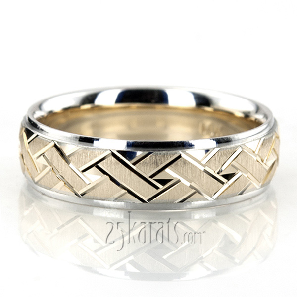 Attractive Angled Cut Diamond Cut Wedding Ring 