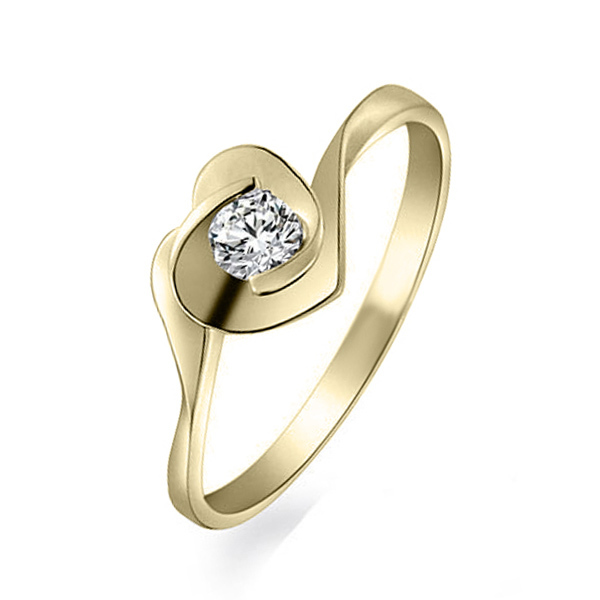 14K white gold Floral Heart Design Promise Ring (0.25ct. tw.) - alternate view 2