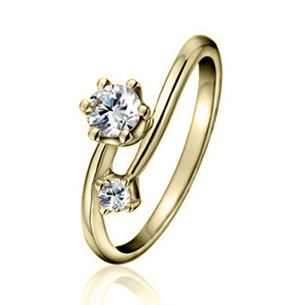 14K white gold Prong Set By Pass Promise Ring( 0.25ct. tw.) - alternate view 2