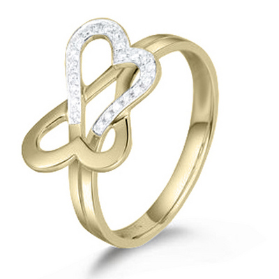 Knotted Heart Design Diamond Promise Ring (0.11ct. tw.) 