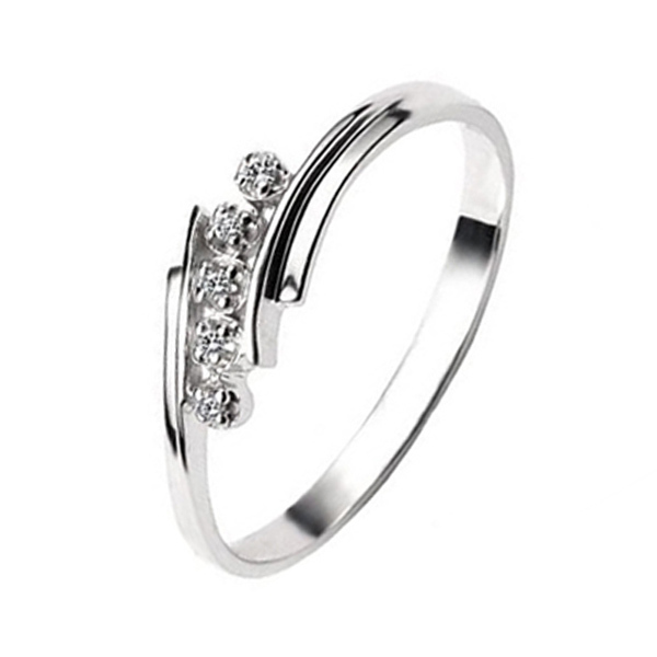 14K white gold By Pass Fancy Shank Diamond Promise Ring (0.04 ct. tw.) - main view