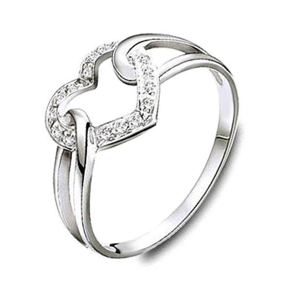 Heart Design Fancy Diamond Promise Ring (0.08 ct.tw.)