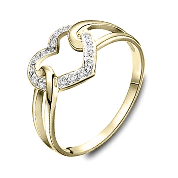 14K white gold Heart Design Fancy Diamond Promise Ring (0.08 ct. tw.) - alternate view 2