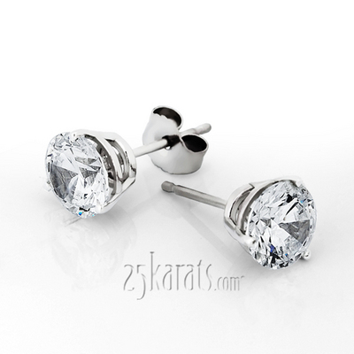 Three Prong Basket Setting H-SI2 Perfect Pair of Diamond Stud Earrings (1.25 ct. tw.)