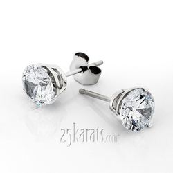 Three Prong Basket Setting G-VS2 Perfect Pair of Diamond Stud Earrings (0.65 ct. tw.)