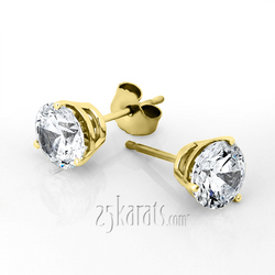 Three Prong Basket Setting G-VS2 Perfect Pair of Diamond Stud Earrings (2.00 ct. tw.) thumbnail 2