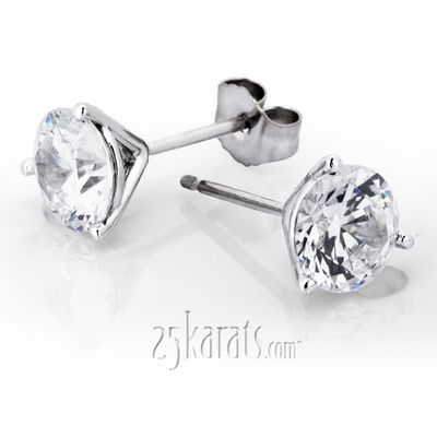 Martini Setting I-SI3 Perfect Pair of Diamond Stud Earrings (0.25 ct. tw.)