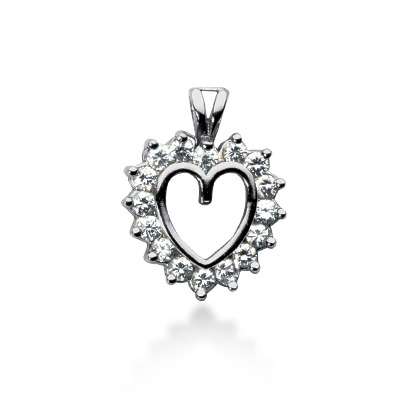 0.64 CT Diamond Heart Shape Pendant 1 - view 1