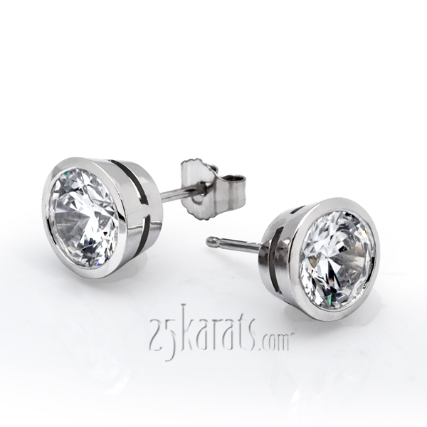 Bezel Setting H-SI2 Perfect Pair of Diamond Stud Earrings (0.65 ct. tw.)