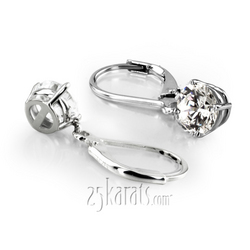Four Prong Basket Setting Dangle Stud Earrings with a Perfect Pair of Round I-SI3 Diamonds (0.25 ct. tw.)