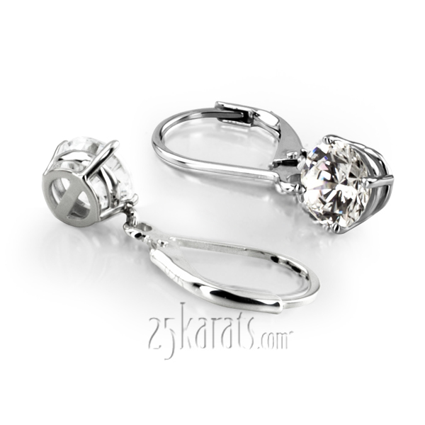 14K gold Four Prong Basket Setting Dangle Stud Earrings with a Perfect Pair of Round GH-SI1 Diamonds (0.33 ct. tw.) - main view