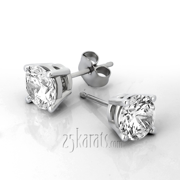 Perfect Pair Diamond Stud Earrings 4 Prong Basket Setting I-SI3 diamonds (1.50 ct. tw.) - view 1