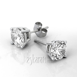 Perfect Pair Diamond Stud Earrings 4 Prong Basket Setting G-VS2 diamonds (1.50 ct. tw.)