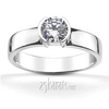 Half Bezel Set Solitaire Engagement Ring 