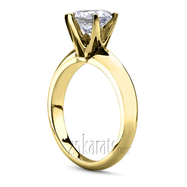14K white gold Classic Knife Edge Designer Center Head Solitaire Diamond Engagement Ring - alternate view 3