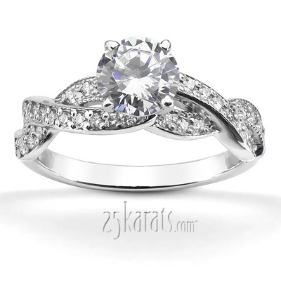 Infinity Shank Pave Set Diamond Engagement Ring (0.54 ct. tw.)