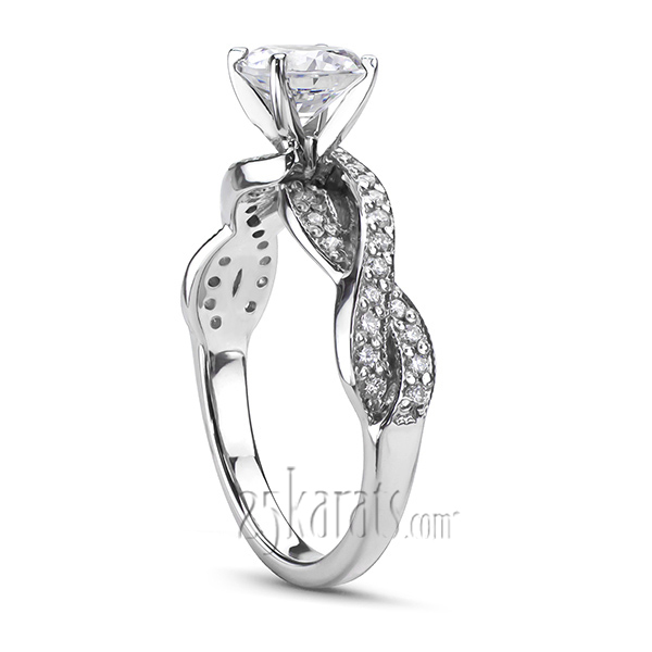 14K white gold Infinity Shank Pave Set Diamond Engagement Ring (0.54ct. tw.) - alternate view 2