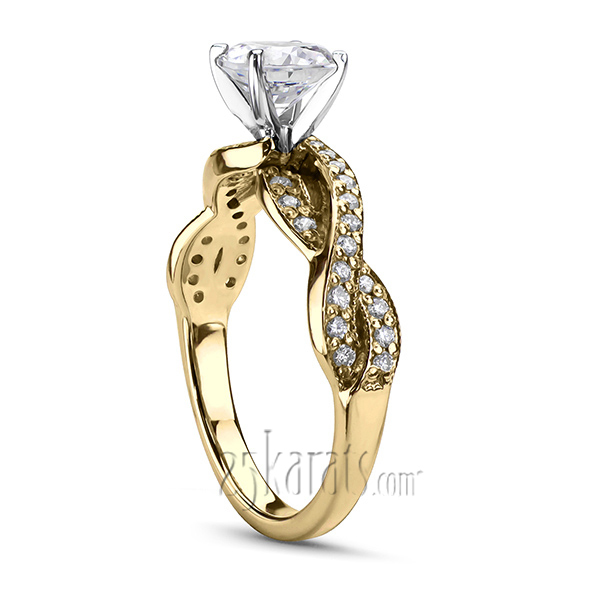 14K white gold Infinity Shank Pave Set Diamond Engagement Ring (0.54ct. tw.) - alternate view 3