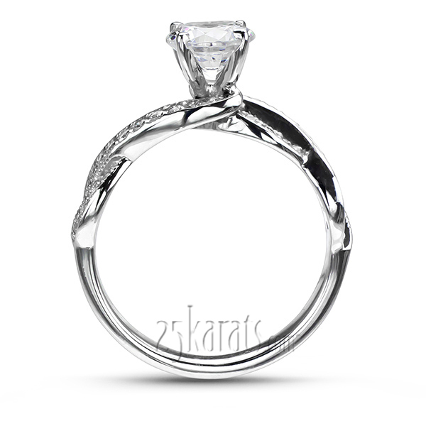 14K white gold Infinity Shank Pave Set Diamond Engagement Ring (0.54ct. tw.) - alternate view 4
