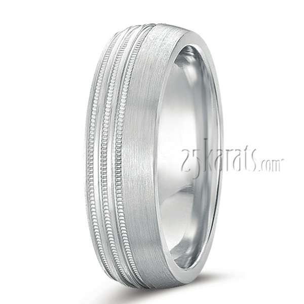 Triple Milgrain Wedding Ring - view 2