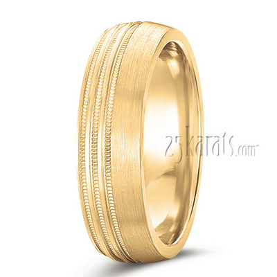 Triple Milgrain Wedding Ring - main view thumbnail
