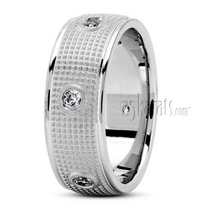 Chic Round Diamond Wedding Band - main view thumbnail